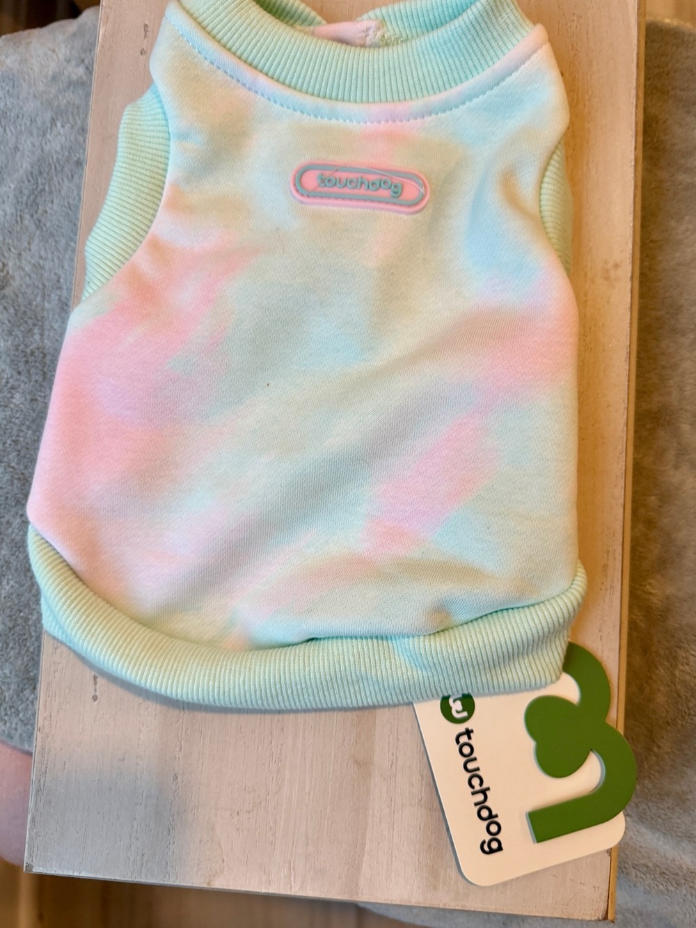 Touchdog Pastel Mint & Pink Tie-Dye Dog Vest